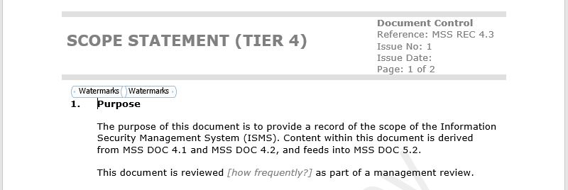 Our customisable scope statement takes the hassle out of documenting ISO 27001 compliance.