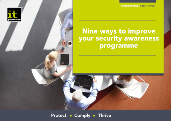 Free pdf download: Nine ways to improve your security awareness programme